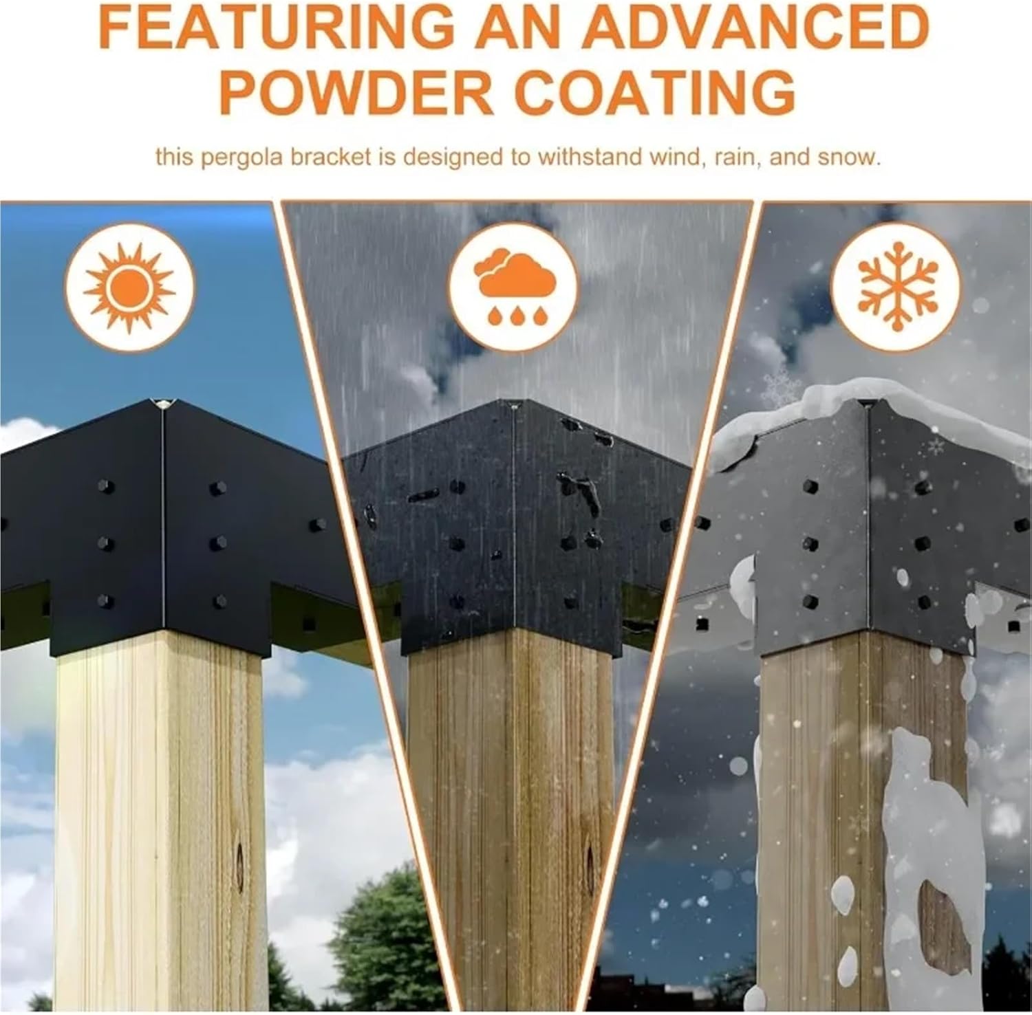 Pergola Bracket Kit, Wood Gazebo Brackets Kit, 3-Way and 4-Way Right Angle Corner Bracke