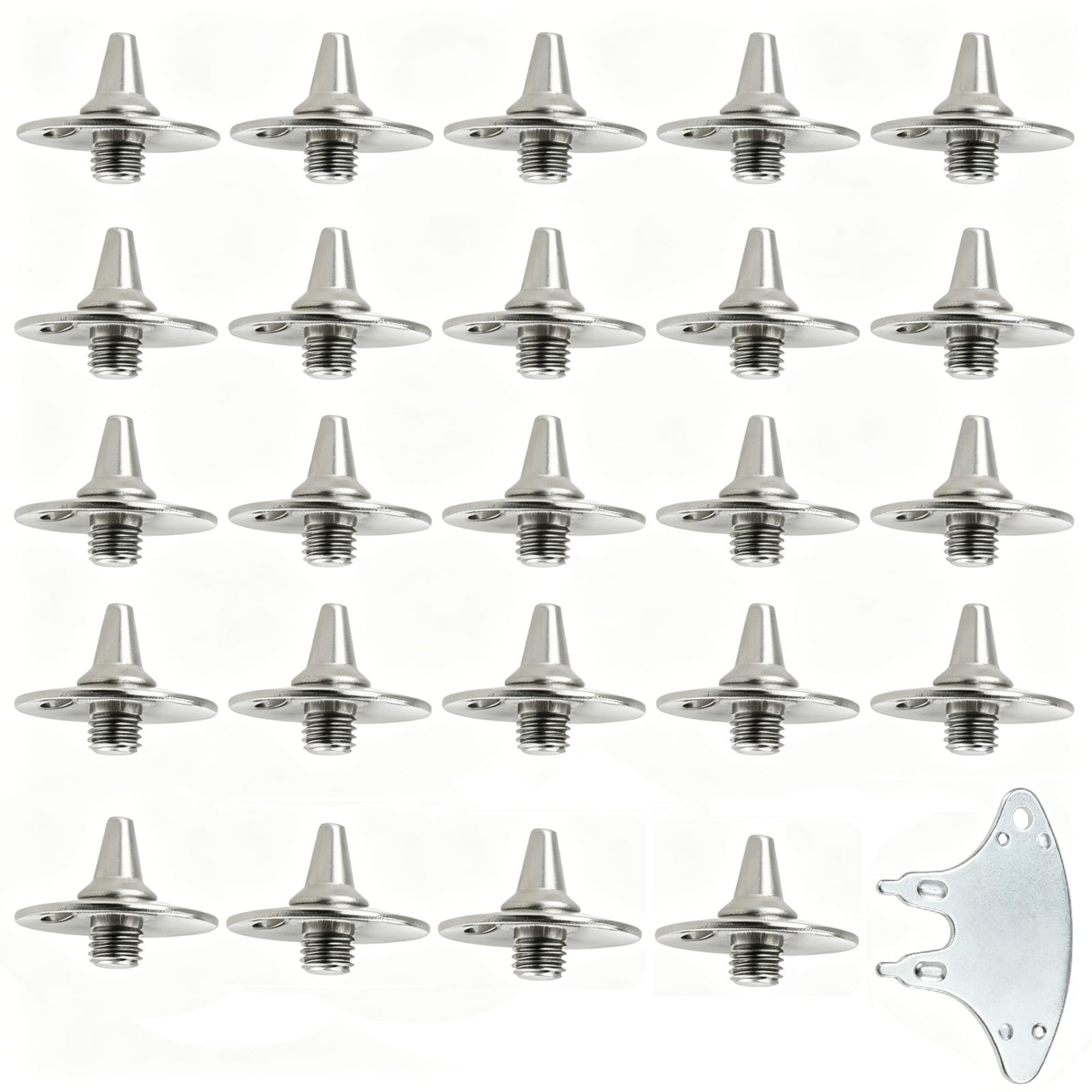 24Pcs 5.7mm Metal Cricket Spikes, Threaded Studs, Compatible with Lightweight Cricket Boots Golf Shoes