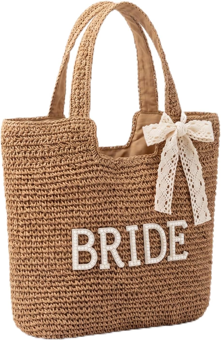 Bolsa Tote para Novia, Bolsa de Paja para Playa