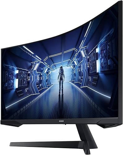 Samsung Ecran PC Odyssey G55T 34'' 165Hz, 1ms, Dalle VA 1000R, UWQHD 3440x1440, 2500:, 250cd/m2, AMD FreeSync Premium, Pied Ajustable,HDMI, DisplayPort - 4