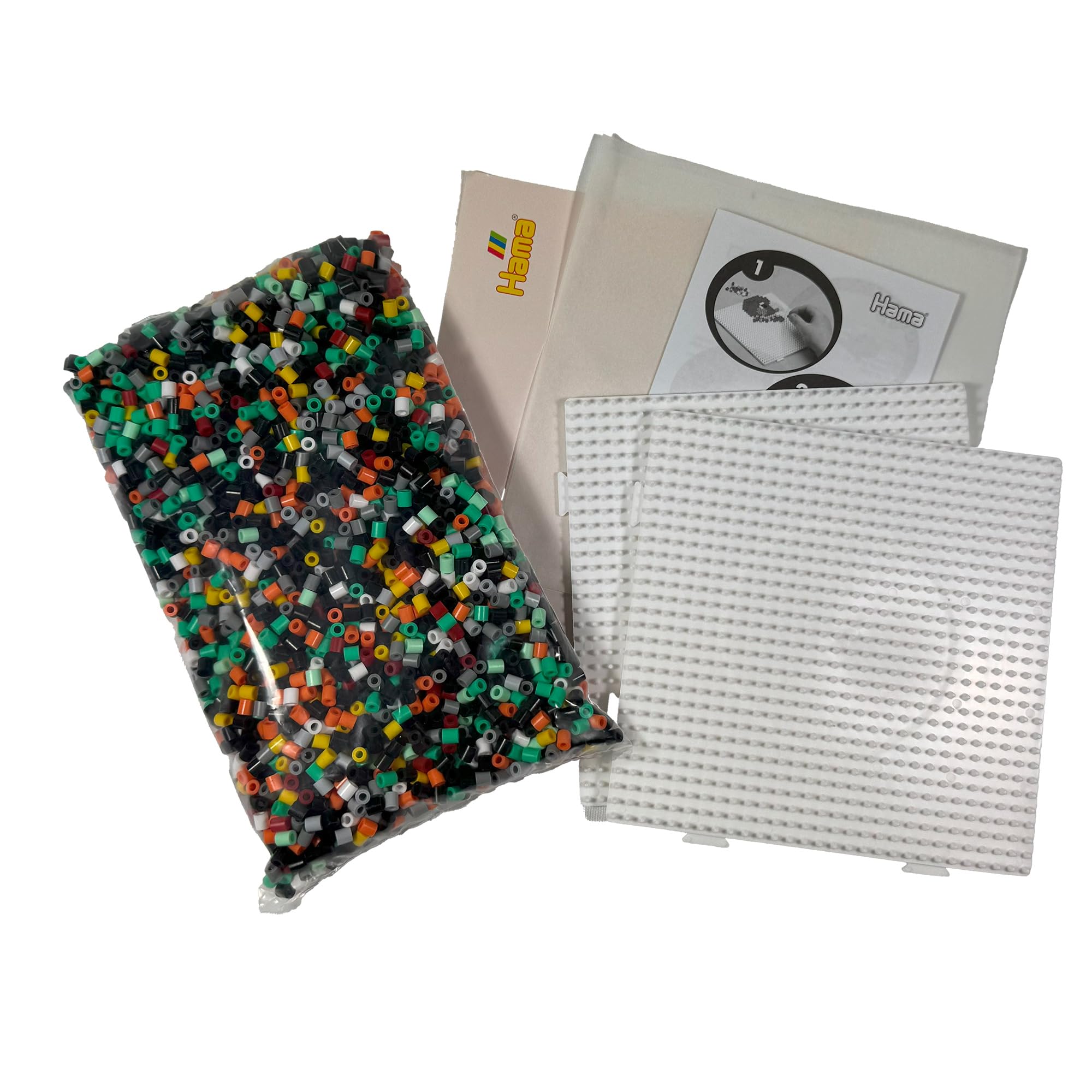 HAMA Caja de regalo Vehículos | Aprox. 4.000 perlas, 2 placas grandes cuadradas nº 234, hoja de diseño impresa a color, instrucciones y papel de planchado