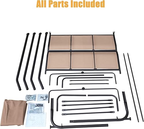 Miniatura 8 de Clihome Juego de columpios de lujo para porche al aire libre, columpios para 3 personas para columpios exteriores al aire libre para adultos, toldo