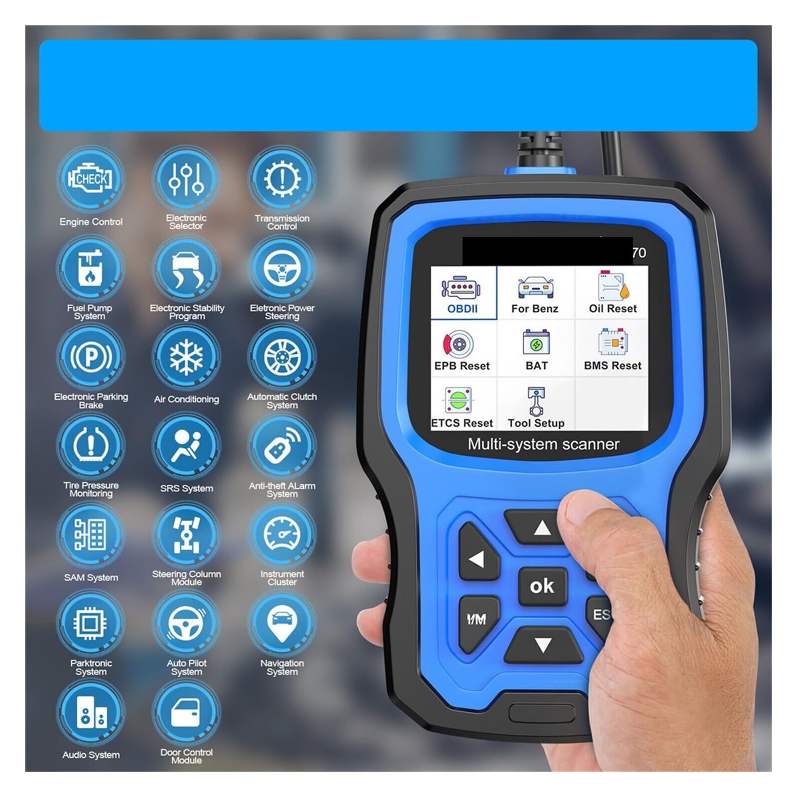 Skaner OBD2 16Pin All System Car OBD2 Scanner Narzędzie diagnostyczne