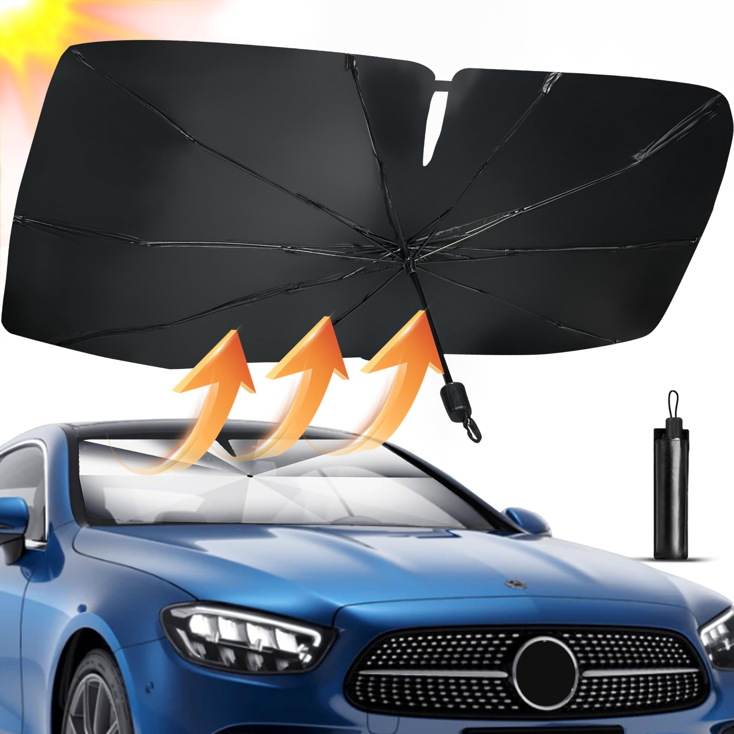 Meunmro Car Front Windshield Sunshade, Foldable Automotive Sun Shade