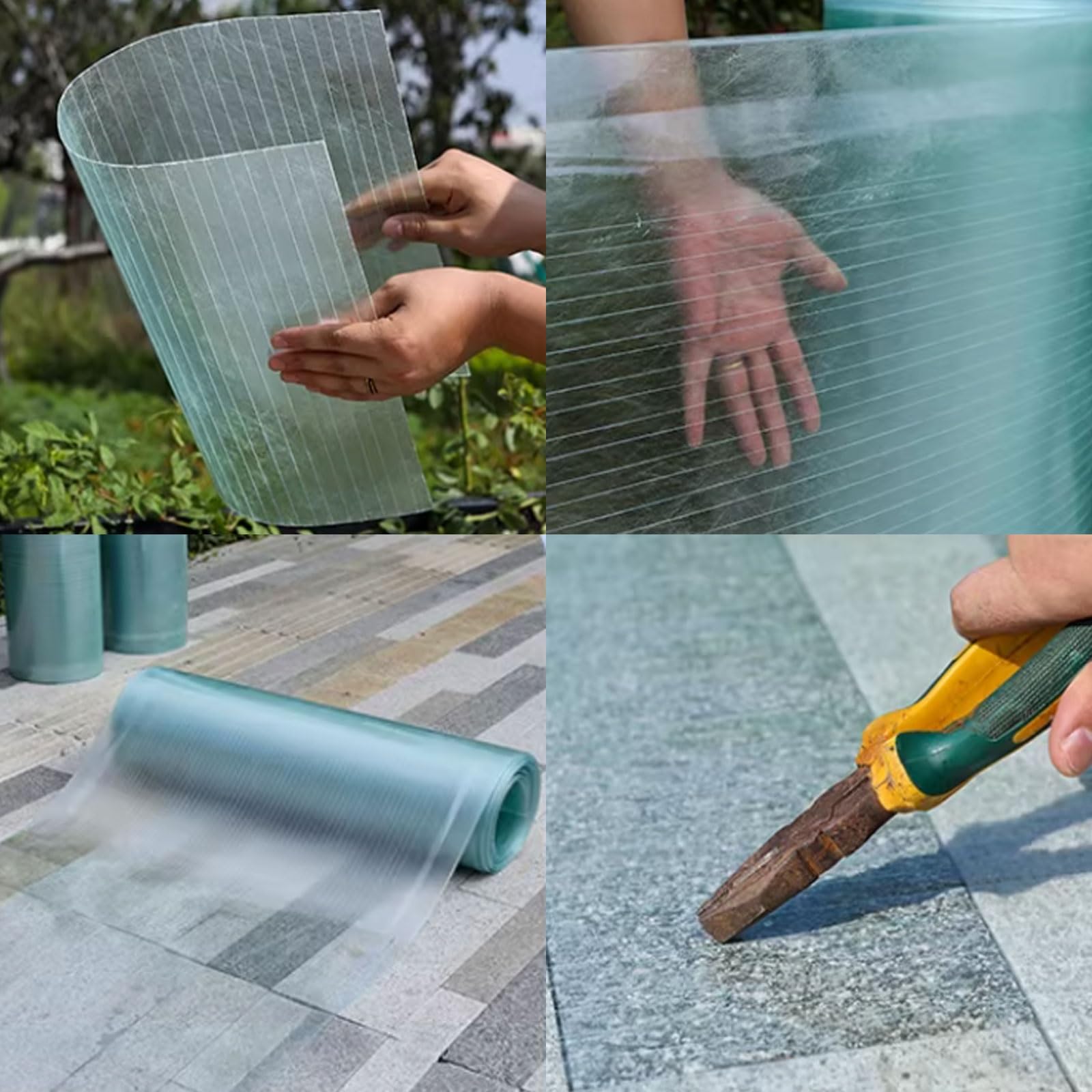 Policarbonato Placas Transparente para Invernadero, 1mm Techo de Metacrilato Plancha, Lámina de Metraquilato Plástico para Jardin Terraza Exterior(50x1000cm)