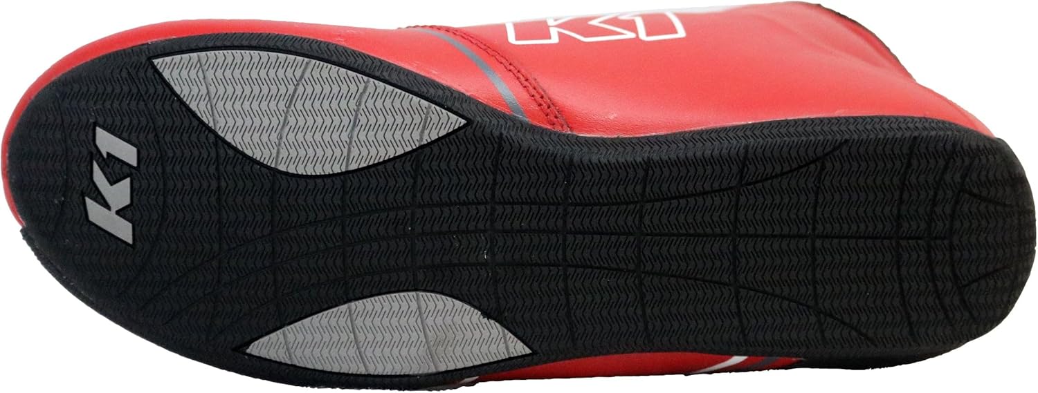 K1 GTX-1 Adult Soft Leather and Nomex® Auto Racing Shoes - SFI 3.3/5 - Red, Grey Size 10.5 - Image 5