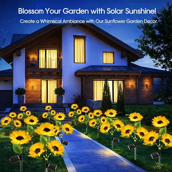 Bahçenize ve balkonunuza sıcak, romantik bir atmosfer katan güneş enerjili ayçiçeği LED ışıklar! Gerçekçi tasarımı ve güçlü LED aydınlatması sayesinde geceleri göz alıcı bir dekor oluşturur. Elektrik [Enerji Sınıfı A]