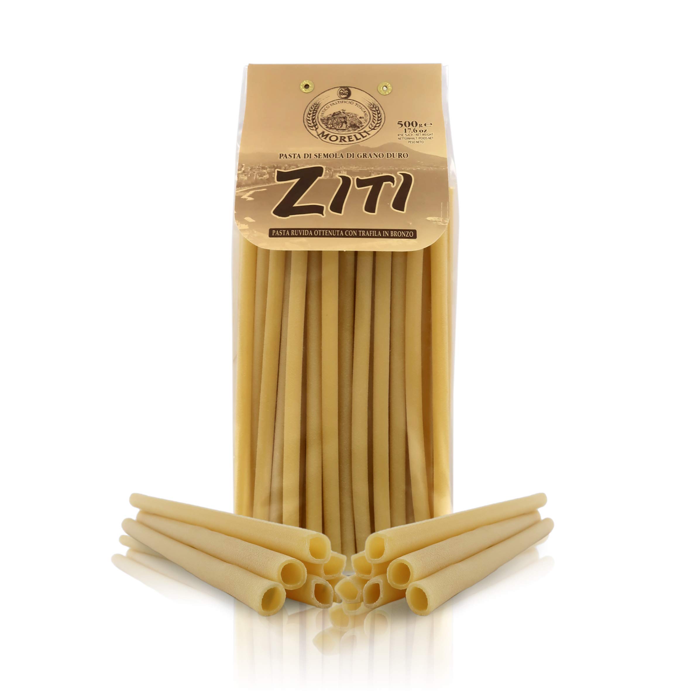 Antico Pastificio Morelli 1860 Srl Ziti, Pasta tipica regionale, 6 Confezioni da 500 Grammi