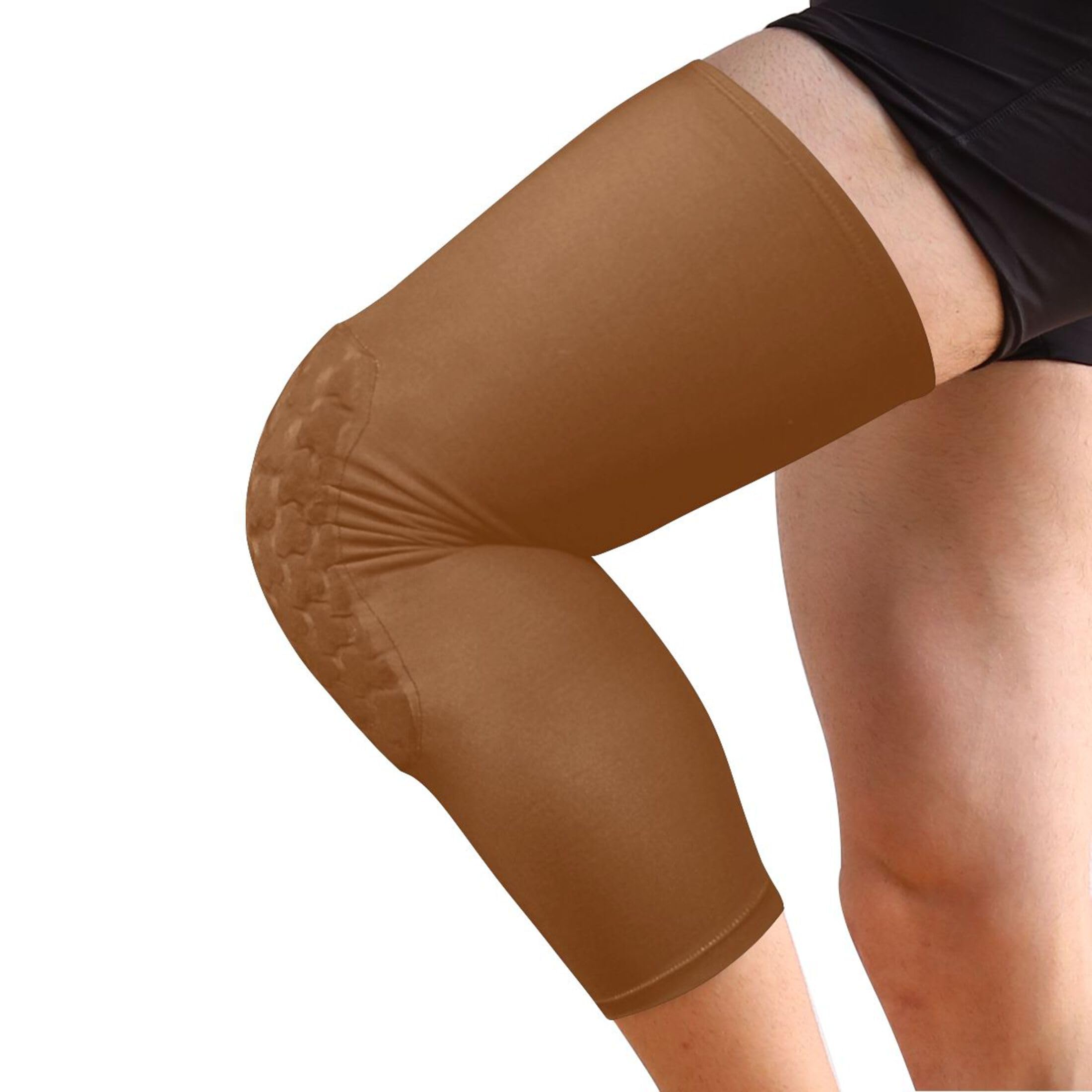 Brown Sports Knee Pads Youth Volleyball Basketball Long Leg Sleeves Braces Compression Wrestling Youth/Kids & Adult Sizes