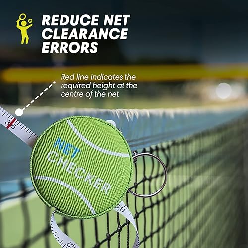 Miniatura 6 de Mini cinta métrica y llavero de altura de red de tenis, cinta métrica flexible portátil de 59 pulgadas para medir la altura de la red de tenis