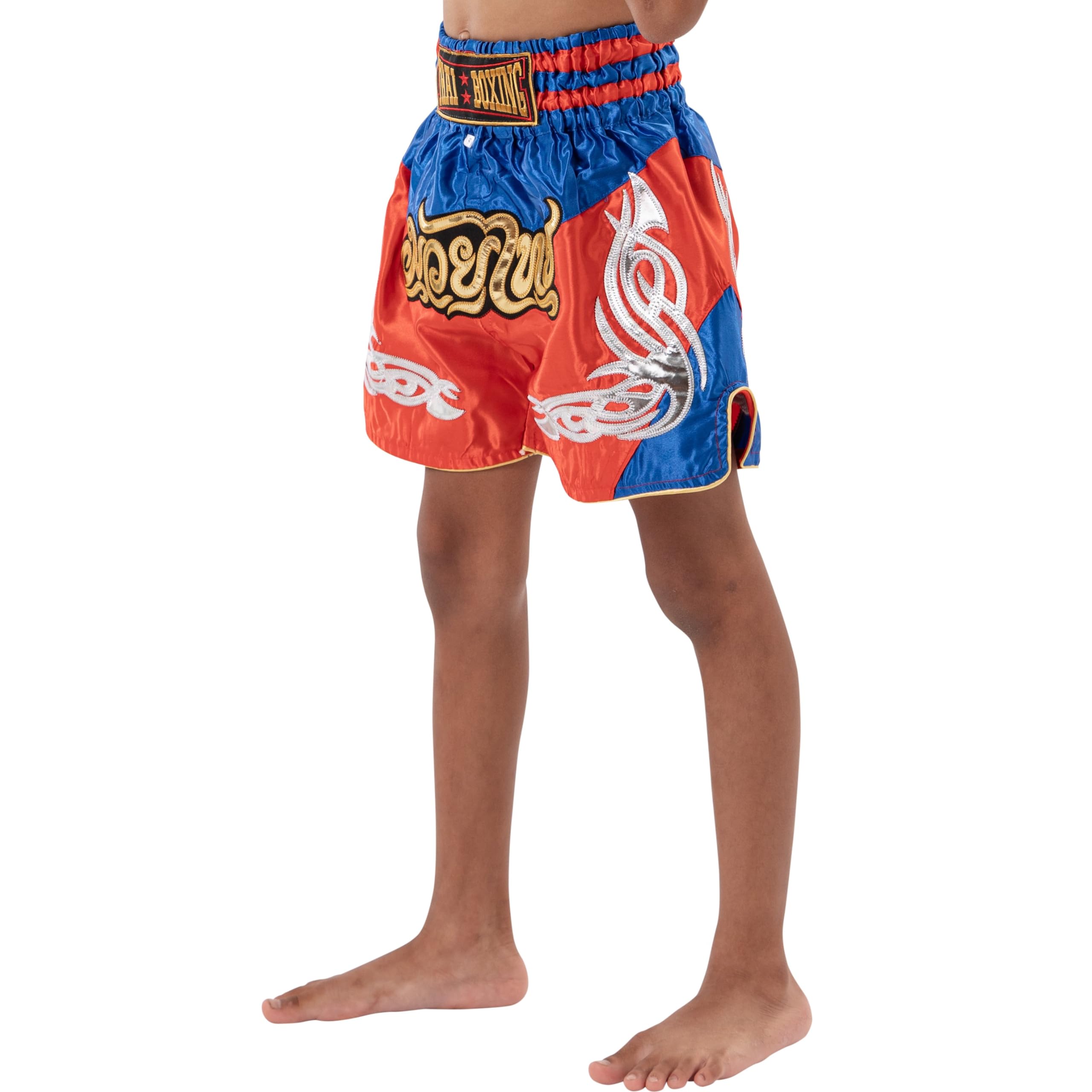 Pantalones Cortos de Muay Thai para Niños (2 Años - 12 Años) Niñas Niños Pantalones de Boxeo para Kickboxing MMA Artes Marciales