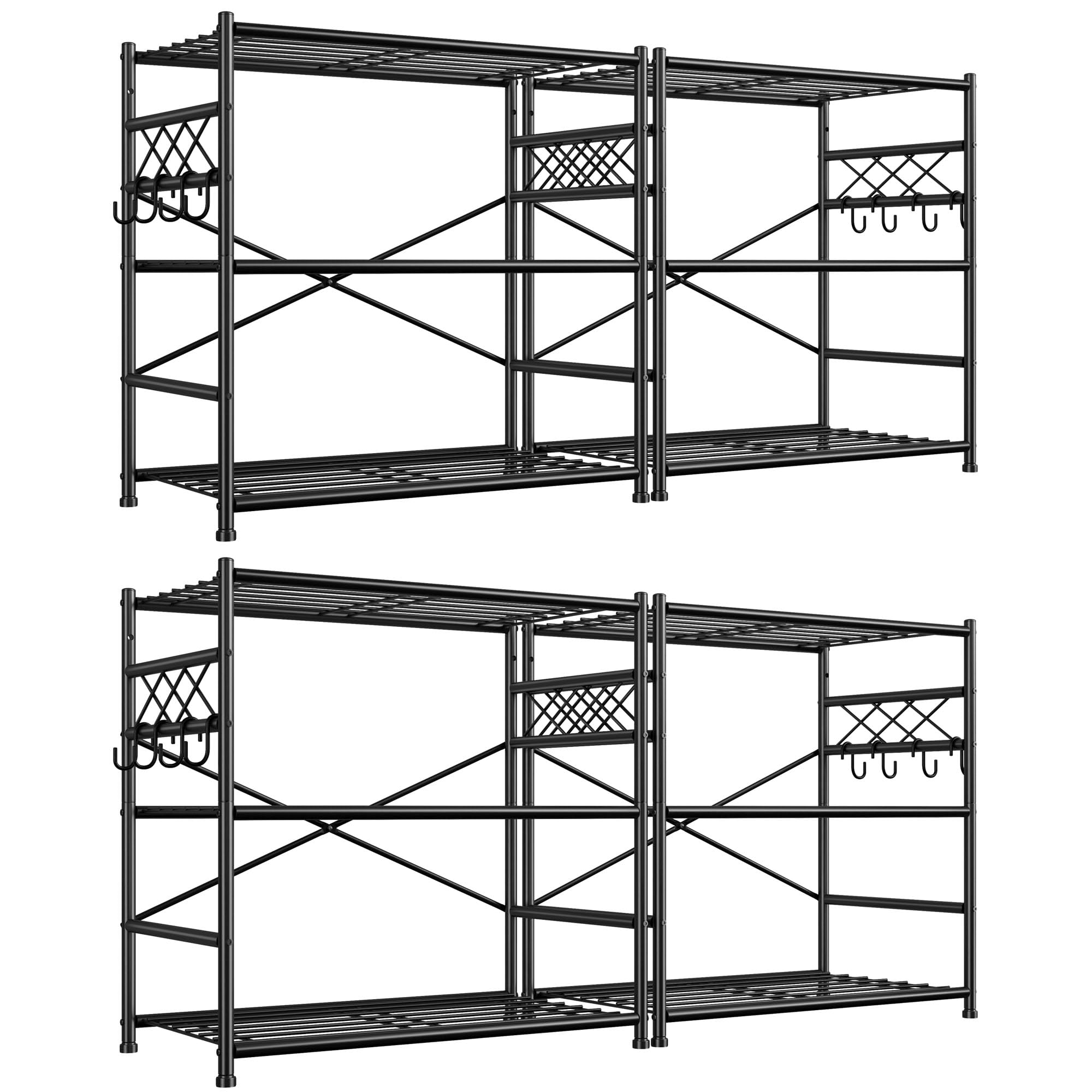 Durayloly 3Tier Storage Shelves Metal Shelving Unit Organizer,Adjustable Wire Shelving Rack Pantry Kitchen with Hooks,Shelves for Laundry,Office and Bathroom closet shelves 23.6" W x 13.8" D x 30.9" H