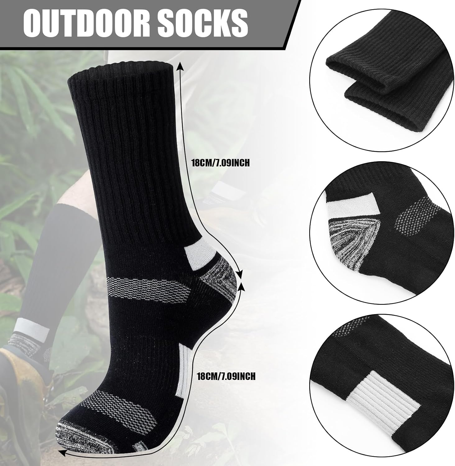 Janmercy Outdoor Hiking Socks with Citronella Oil Breathable Insect Proof Socks for Men Traveling Camping