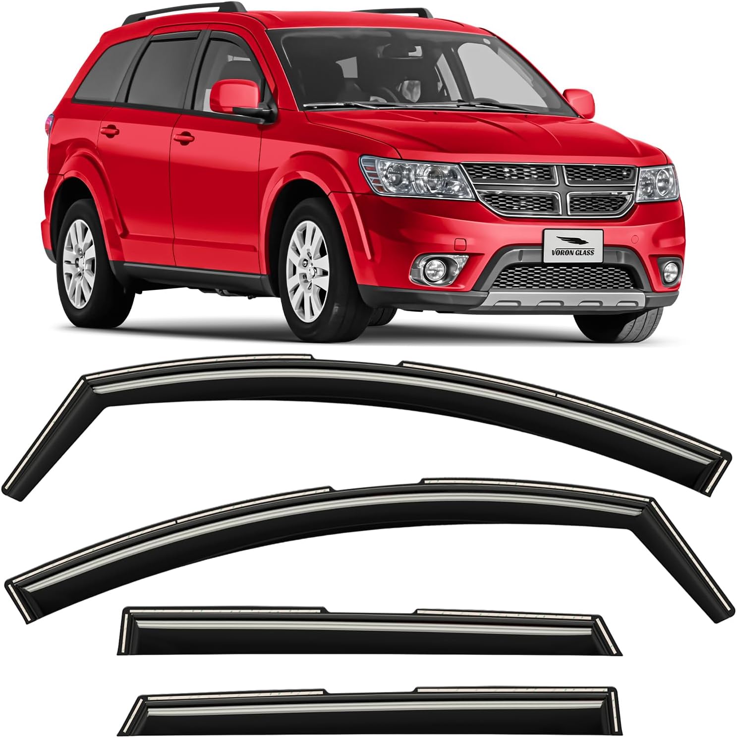 Voron Glass in-Channel Extra Durable Rain Guards for Toyota Corolla Cross 2022-2026, Window Deflectors, Vent Window Visors, 4 Pieces - 200489