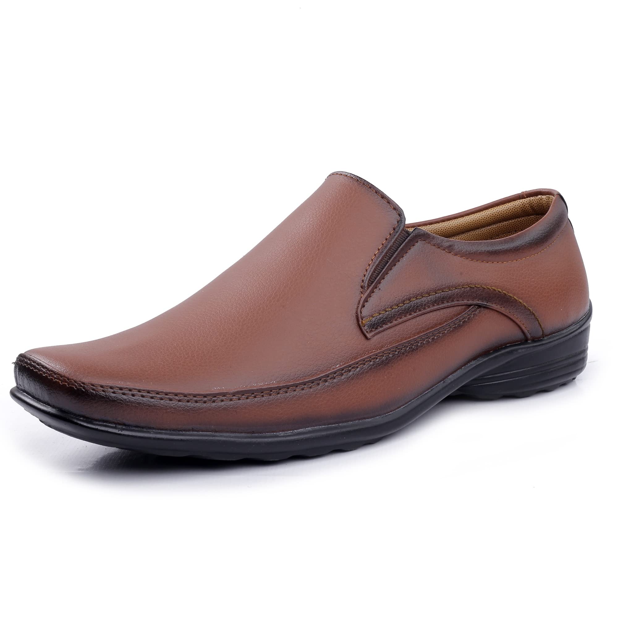 Kraasa Men Synthetic Leather Office Black Formal Shoes Slip On for Men Tan UK 7 (B087CJN851) Amazon Price History, Amazon Price Tracker