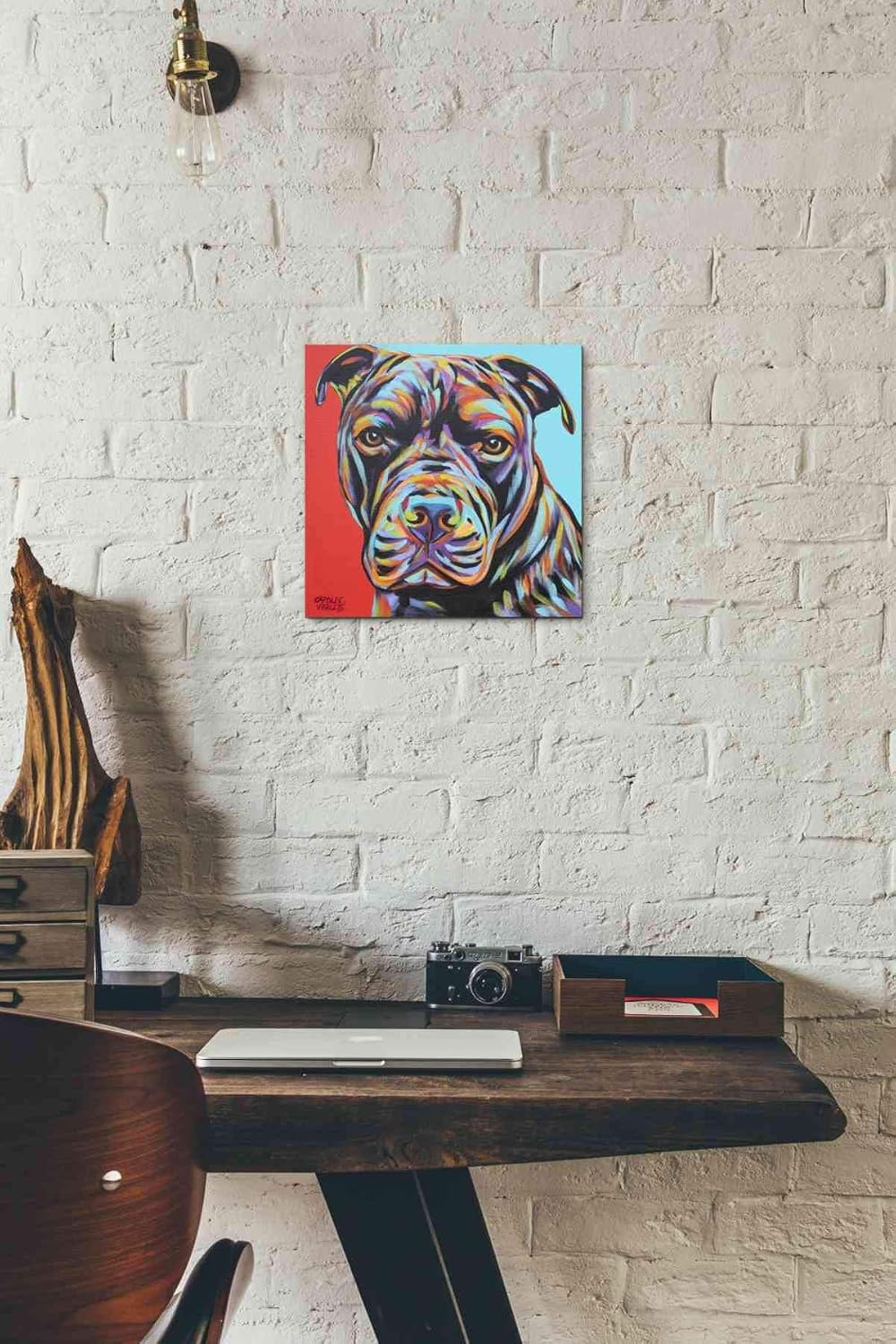 Epic Graffiti 'Canine Buddy III' by Carolee Vitaletti, Canvas Wall Art, 12"x12"
