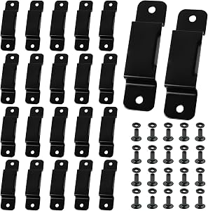 20PCS Tape Measure Clip, Black Metal Belt Clip with Screws, Universal Electrical Tape Holder for Tool Belt, Work-wear, Holster - Heavy Duty Tape Measure Accessories