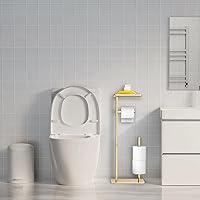 Vista 9 de Day Moon™ Soporte de Papel Higiénico Dorado Soporte de Papel Higiénico Independiente con Almacenamiento - Soporte de Papel Higiénico y Porta