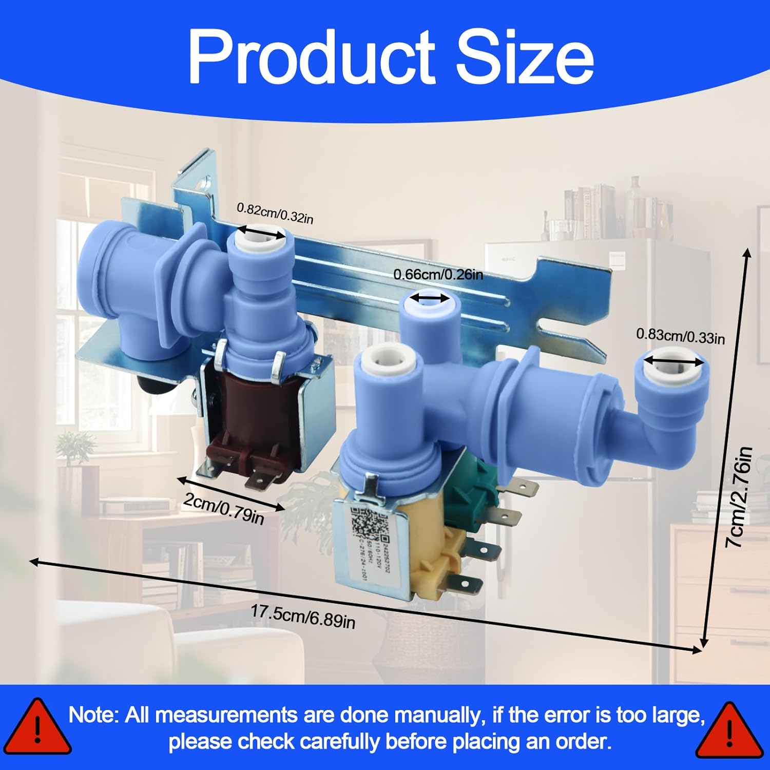 242252702 240531101 Refrigerator Water Inlet Valve for Frigidaire Electrolux Crosley, Plastic Water Inlet Valve Replacement Part Number K-76150 WV2702 241636701