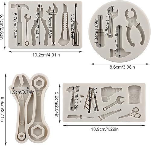 Miniatura 2 de MYPRACS Herramientas manuales de silicona herramientas de construcción moldes de fondant de chocolate moldes de llave combinados para decoración de