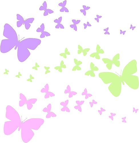 Miniatura 8 de Calcomanías de pared de mariposas, calcomanías de pared para niñas, calcomanías de vinilo para dormitorio, despegar y pegar, decoración de