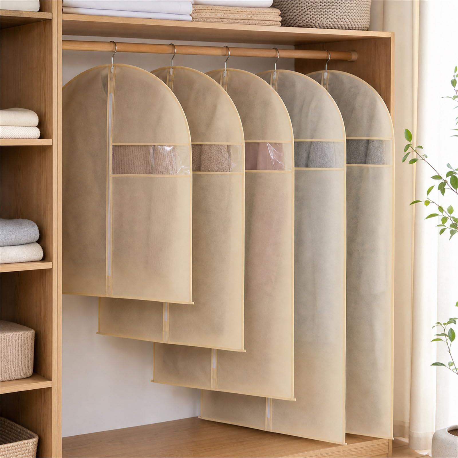 Kleider Staubbeutel,Kleiderhülle,Durchscheinende Kleiderschutz Hülles,Staubdicht,Atmungsaktiv,Feuchtigkeitsbeständig,für Anzüge,Kleider,Mäntel,Jacken,Hemden,Pullover und Übermäntel
