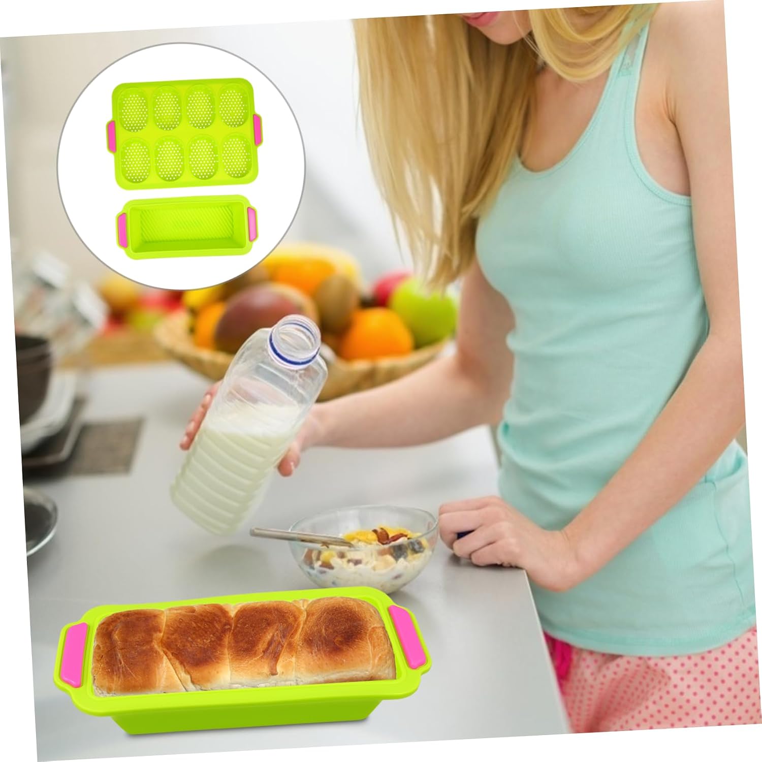 LABRIMP 2pcs Diy Baking Molds Bread Baking Plate French Bread Mold Silicone Pans Non-stick Surface for Easy Clean-up
