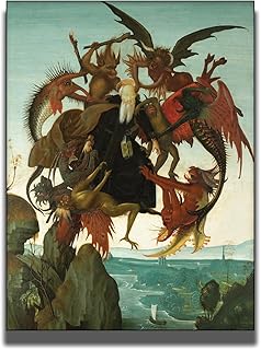 OKRA Michelangelo Canvas Wall Art - The Torment of Saint Anthony Print - Biblical Sketch - Fine Art Painting Poster - Renaissance Poster - Cool Home Decor for Bedroom Unframed（18x24in/45×60cm…