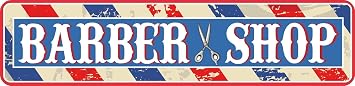 Personalized Barber Shop Aluminum Street Sign, Classic Haircut Shop Decor Made in USA