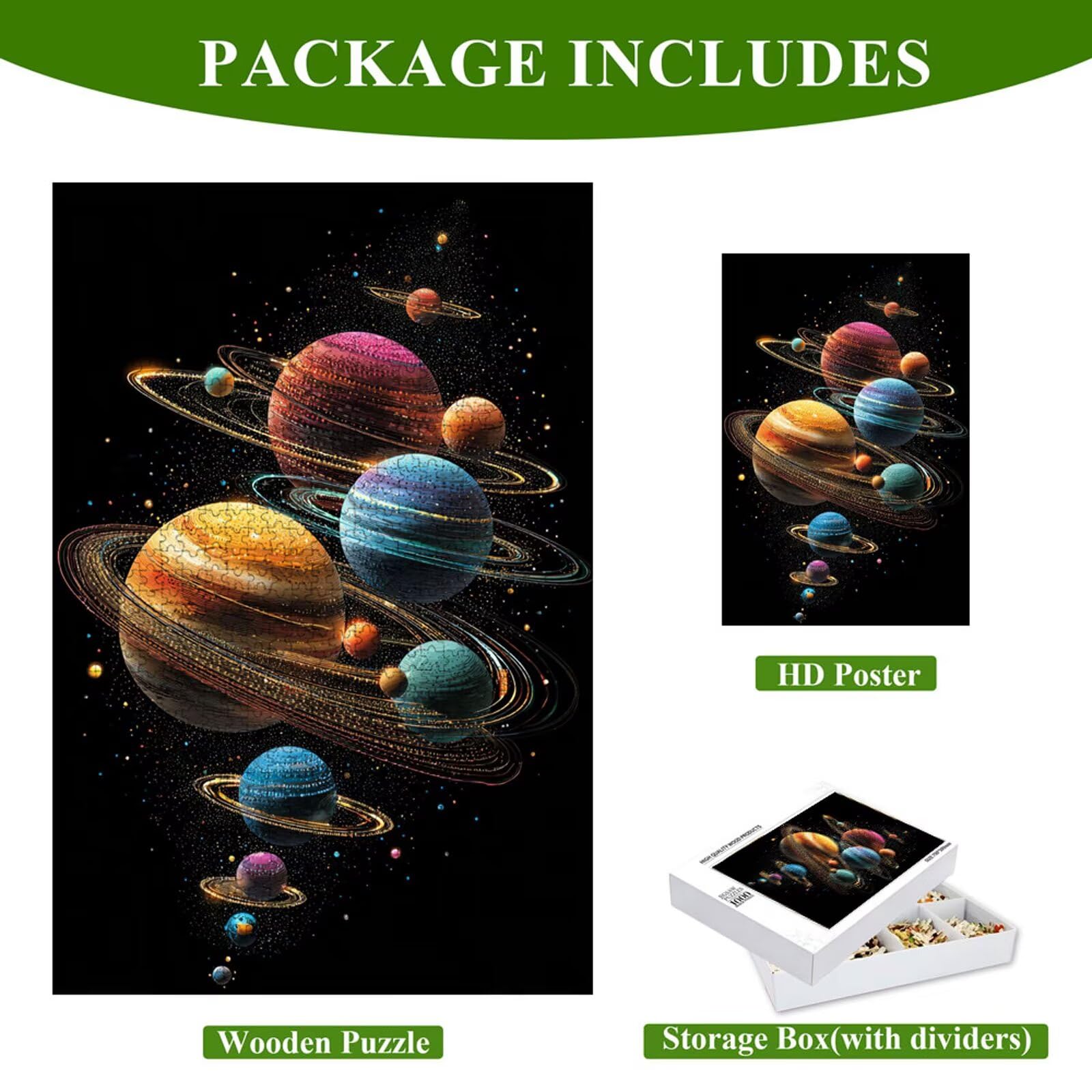 Puzzle 1500 Piezas Adultos Planeta & Universo, Rompecabezas con Letras Traseras y Póster, Pasatiempo Antiestrés, Decoración de Pared, Regalo Decorar Mujer Hombre 87 x 57 cm (14 Años +) P3#1116