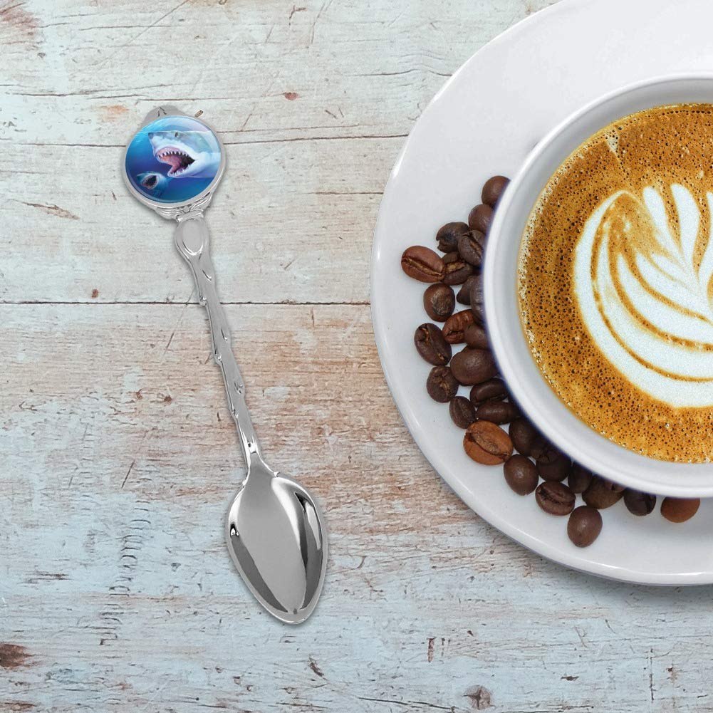 Great White Sharks Ocean Pair Scuba Diving Novelty Collectible Demitasse Tea Coffee Spoon