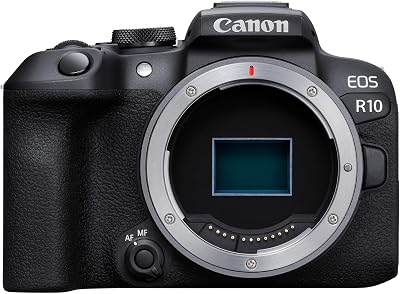 Appareil photo compact Canon EOS R10 (boîtier seul) – Appareil photo numérique – Autofocus CMOS Dual Pixel II et vidéo 4K jusqu’à 60 ips -Bluetooth, Wi-Fi USB-C – L’Allié Idéal De Toutes Vos Aventures
