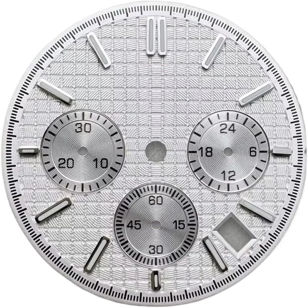 31.8mm S Logo Dial Suitable for VK63 Quartz Movement Green Luminous Oak Watch Accessories