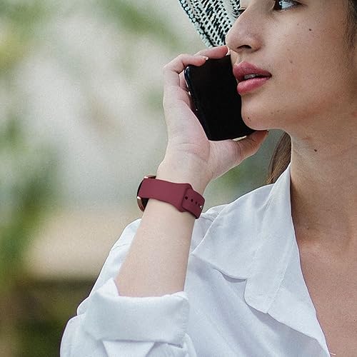 Miniatura 5 de Correa de silicona compatible con SKG V7 Smart Watch, paquete de 2 correas de repuesto deportivas de silicona suave de liberación rápida para reloj