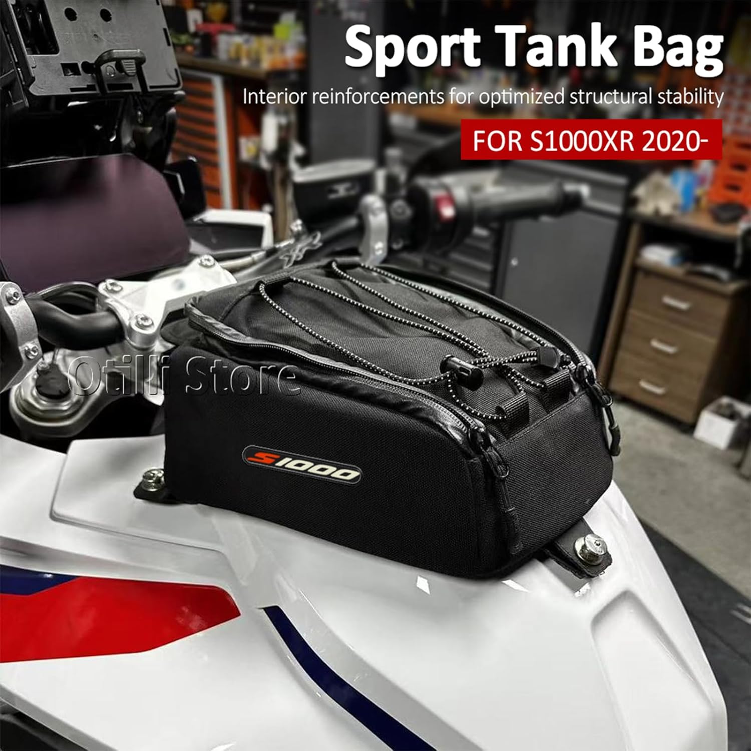 Motorcycle Tank Bag Nylon Fuel Oil Tank Bag 4L Portable Phone Tool Bag Black For BMW S1000XR S1000 XR S 1000 XR 2020-2025