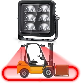 Forklift Safety Light with Red Arc Warning Zone,30W LED Pedestrian Warning Light with Adjustable Mounting Bracket for Warehouse and Industrial Use, Enhances Workplace Safety,DC 10-110V