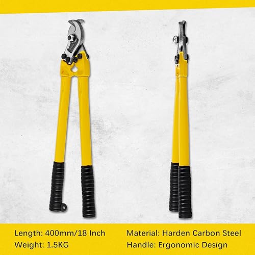 Miniatura 8 de Cortador de cable resistente de 24 pulgadas, cortador de cuerda de alambre de acero al carbono para cuerda de alambre de aluminio y cobre, alicates
