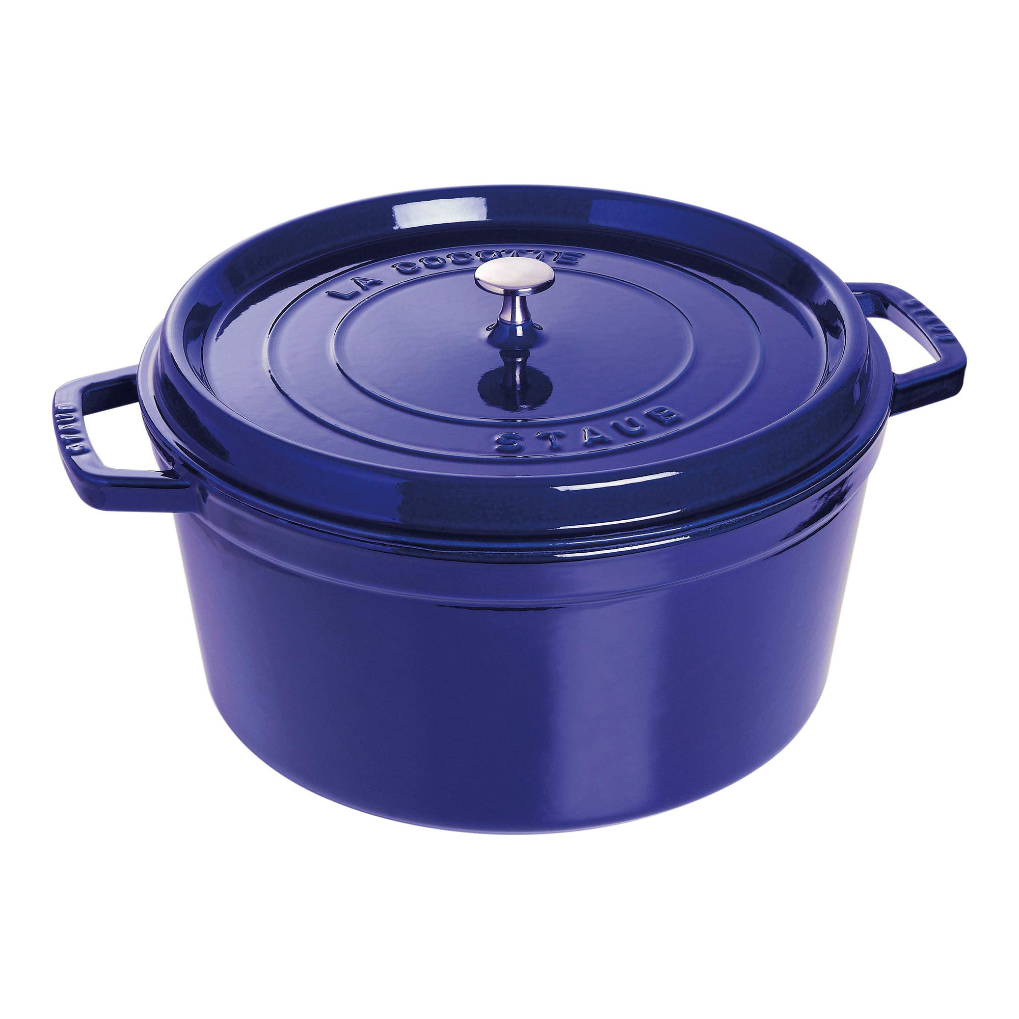Amazon.com: Staub Cast Iron 9-qt Round Cocotte - Dark Blue: Dutch