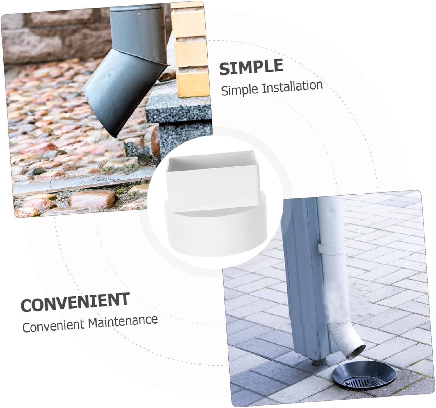 Gadpiparty 4pcs Downspout Splash Block Rainwater Diverter Gutter Connector Easy Install Outdoor Water Diverter