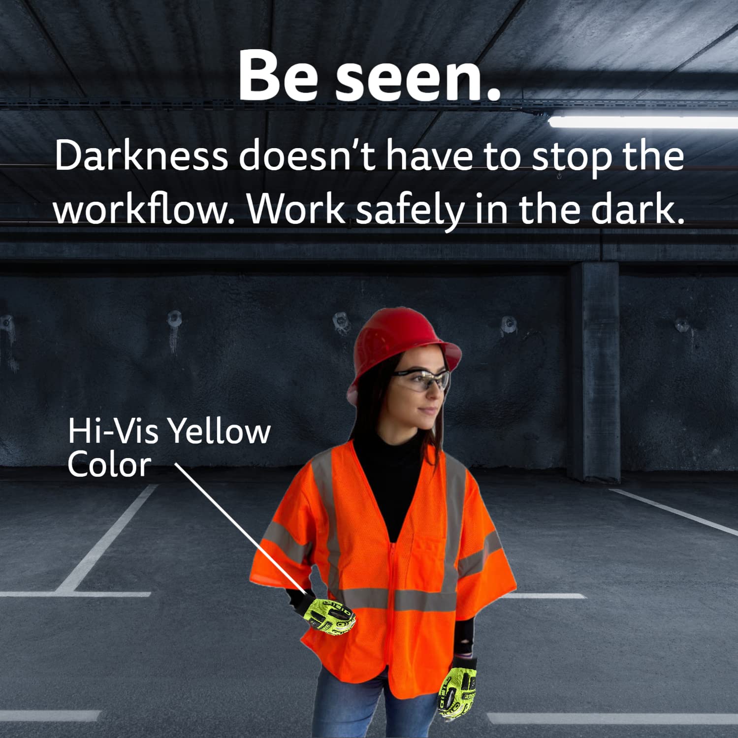 Cordova 7720 High-Visibility Impact Gloves, Corded Canvas Palm, Spandex Back, TPR Impact Protection, Spandex Back, Neoprene Cuff, On and Off Pull Tabs, Cut-Resistant, Aramid Thumb, Large,Lime Green