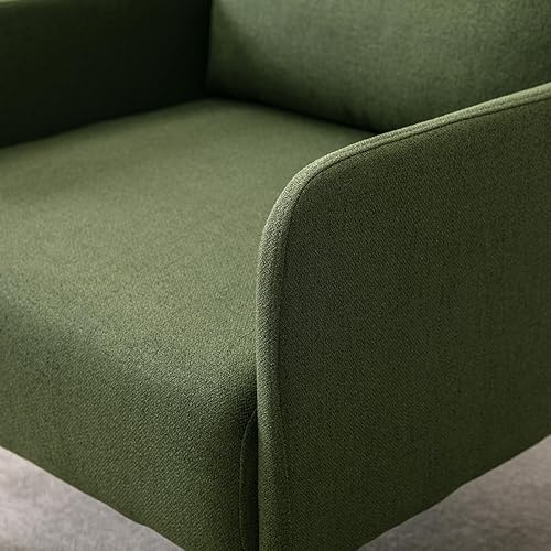 Miniatura 8 de Kmax Silla decorativa, pequeña silla tapizada para sala de estar con cojín de respaldo y asiento ancho para apartamento de pequeña velocidad,