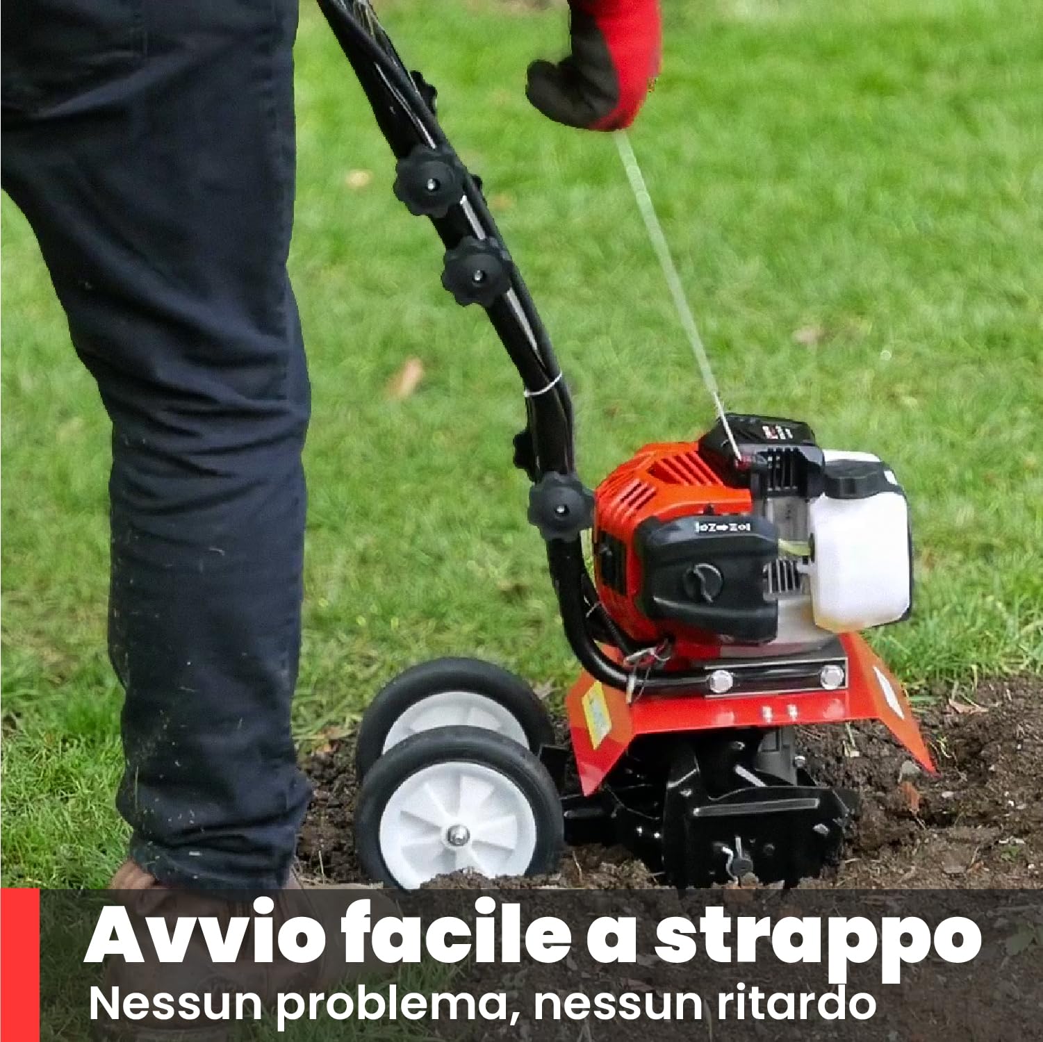 BU-KO 52CC Garden Petrol Tiller Motore 3HP 2 Tempi Prato Terreno Coltivatore Rotovator Motore Leggero Compatto Compatto Impugnatura sicura Impugnatura costruita per durare Affidabile e Resistente