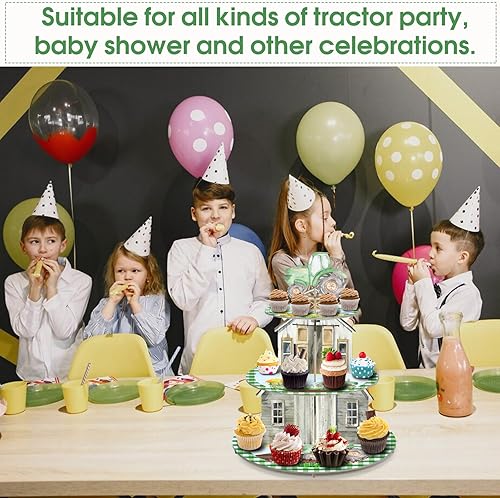 Miniatura 14 de Soporte de 3 niveles para cupcakes con temática de autos de carreras, decoración de fiesta de cumpleaños, soporte redondo de cartón para cupcakes