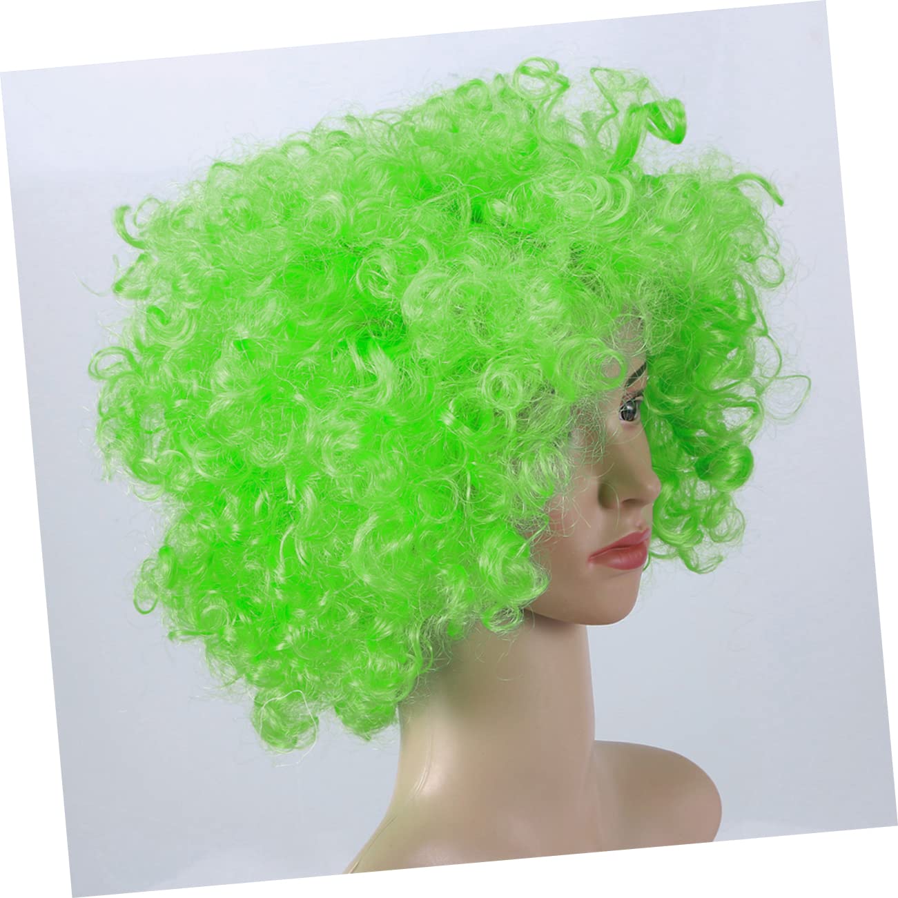 3pcs Saint Patrick's Day Wig Fluffy Curly Short Party Wig Green Cosplay for Halloween Boys and Girls Adults Celebrations
