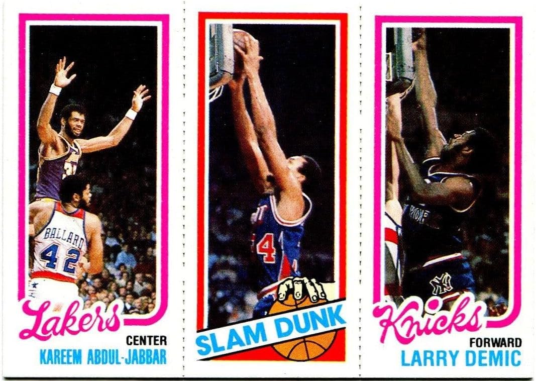 Kareem Abdul Jabbar Larry Demic John Shumate Topps 1980 Triple Card - Unsigned Basketball Cards