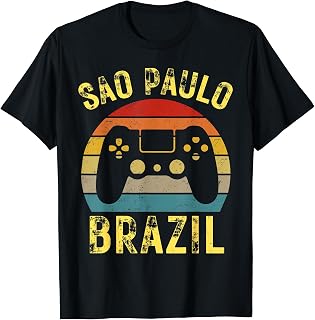 Sao Paulo Brazil Video Game Gaming Retro Gamer T-Shirt