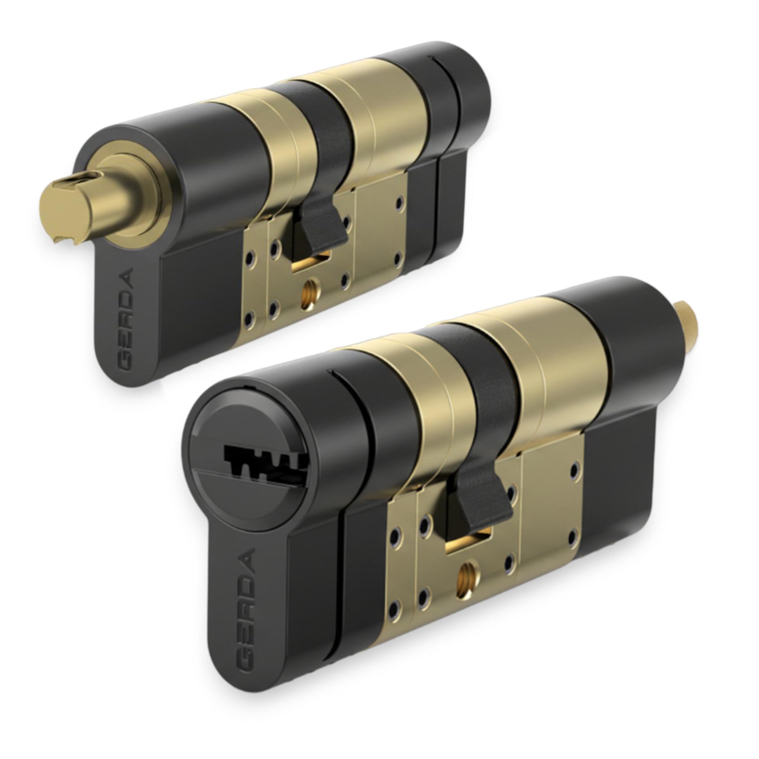 tedee GO2 Alu Cerradura Inteligente con WiFi y Bluetooth, Electrónica Kit con Cilindro Exxo Smart 31-62/31-62mm y Bridge, para Acceso Remoto y Desbloqueo Automático, Compatible con Alexa Google Matter