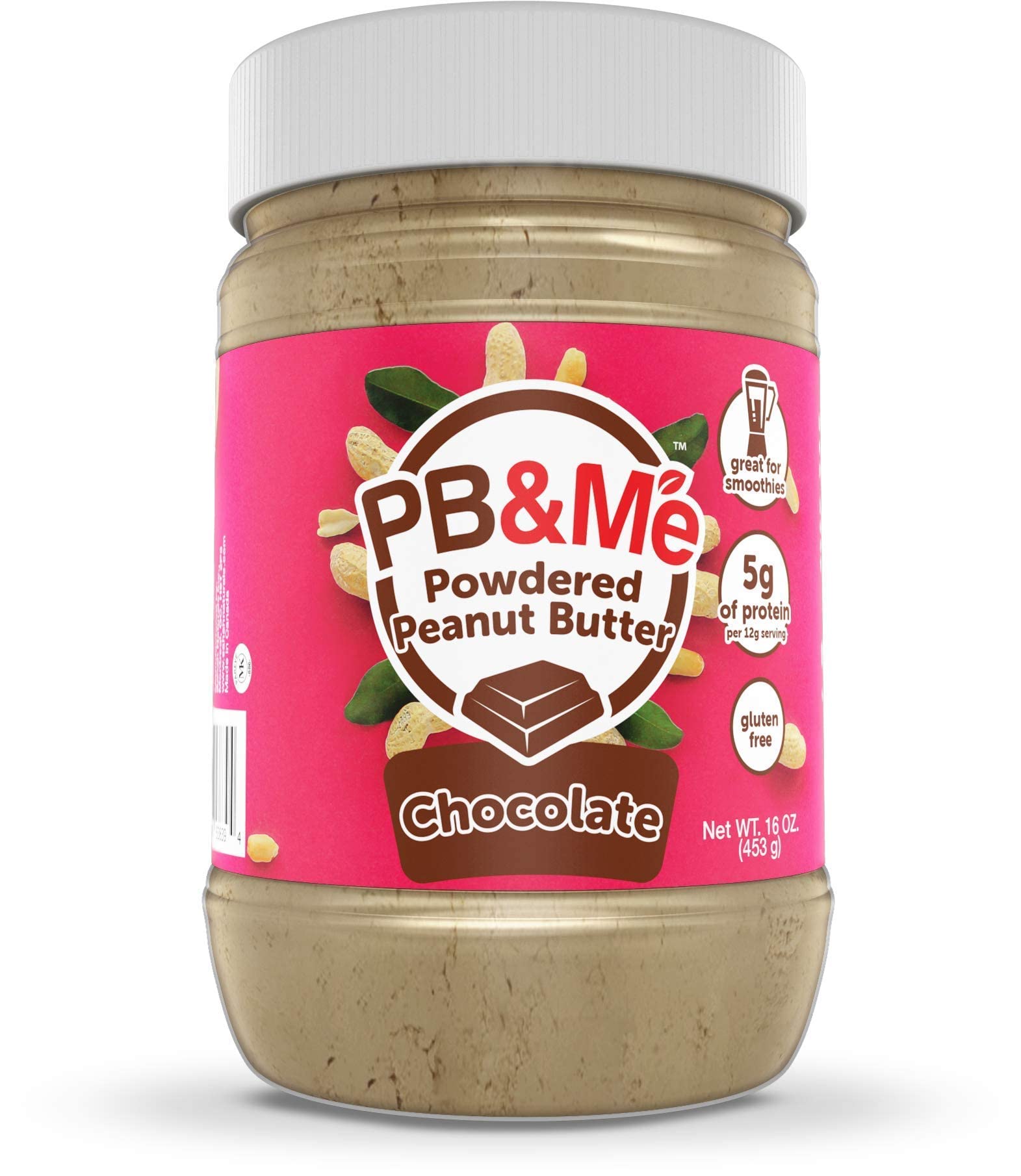 PB&MePowdered Peanut Spread, Keto Snack, Gluten Free, Plant Protein, 16 Ounce (Chocolate, 16 Ounce (Pack of 1)