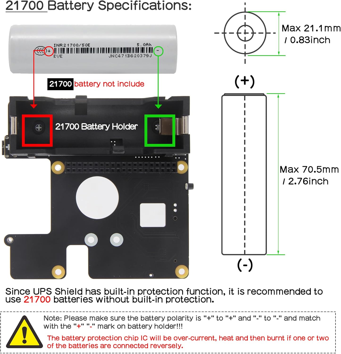 Geekworm X1208 UPS HAT with M.2 NVMe SSD HAT+ for Raspberry Pi 5 (2/4/8/16GB) Max 5.1V 5A Output Support 2230/2242/2280 SSD