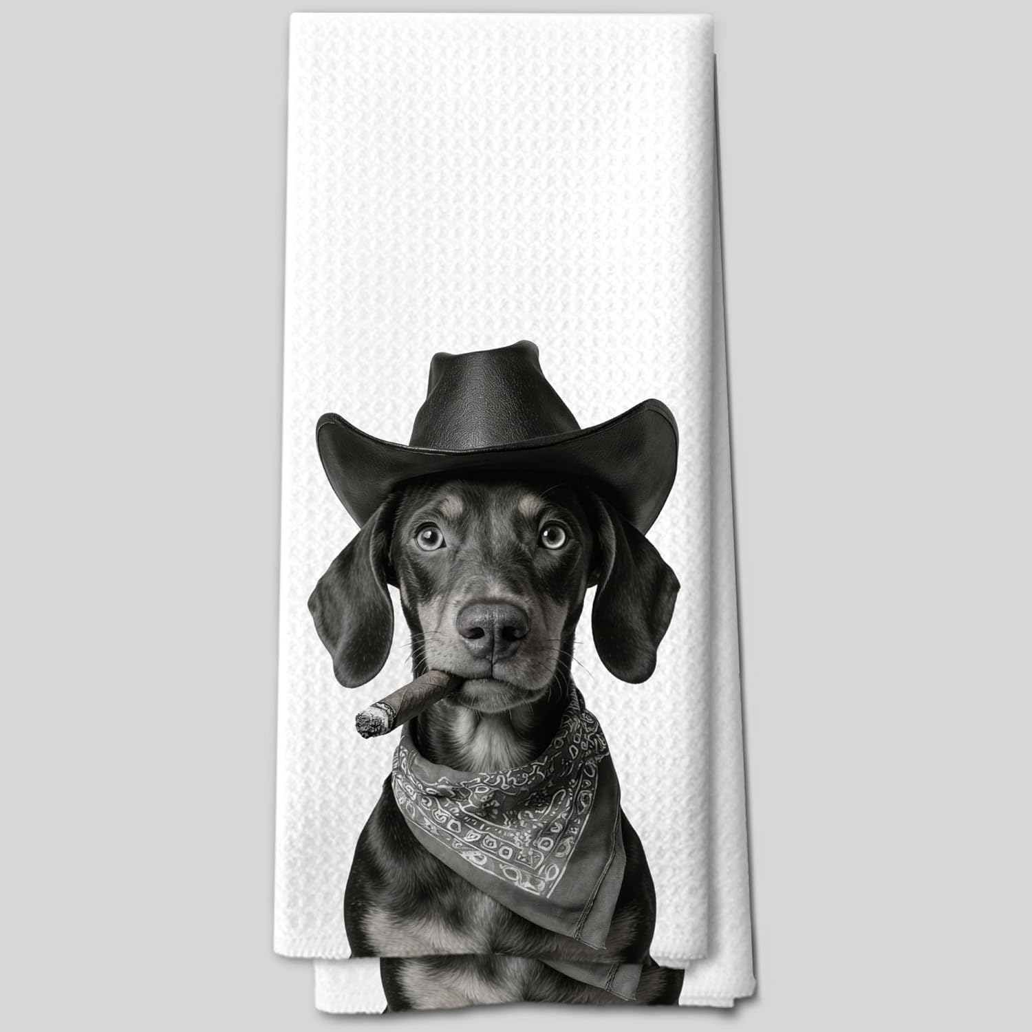 Funny Dachshund Kitchen Towel, Funny Kitchen Decor, Dachshund Gifts for DogLovers Women, Western Retro Farmhouse Decor, Dining Room Decorative Tea Towel Dish Towels 16x24 Inch